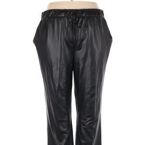 NWT Joseph Ribkoff Black Faux Leather Relaxed Fit Pull On Pant Size 22 MSRP $190
